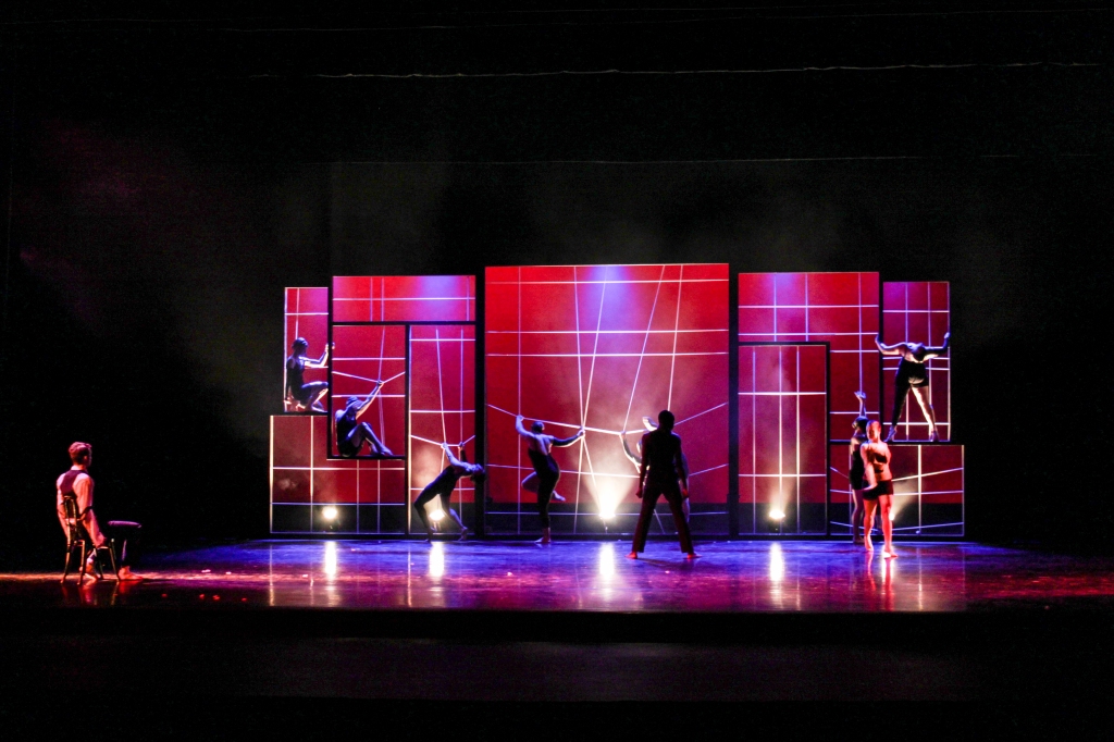 Dancers in front of set